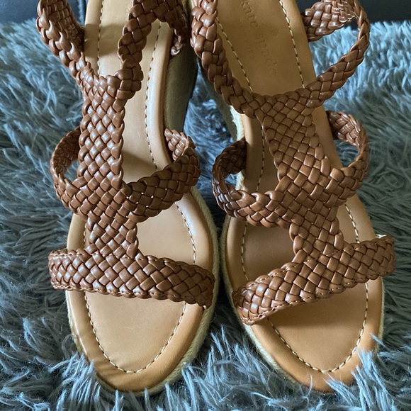 Kate Spade brown fay braided leather wedge sandals - Picture 12 of 13